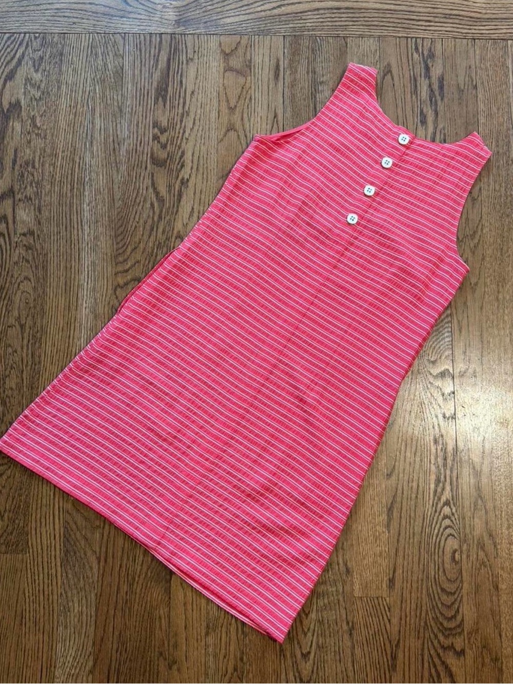Tommy Hilfiger Pink Striped Sleeveless Midi Dress
